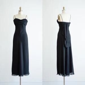 Vintage Betsy and Adam Black Draped Prom Formal Gown Dress Plus Size 22W